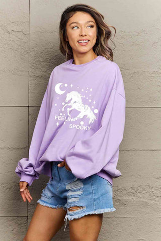 Shop Simply Love Full Size Graphic Drop Shoulder Sweatshirt Now On Klozey Store - Trendy U.S. Premium Women Apparel & Accessories And Be Up-To-Fashion!
