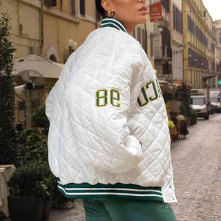 Shop Snap Down Baseball Collar Jacket Now On Klozey Store - Trendy U.S. Premium Women Apparel & Accessories And Be Up-To-Fashion!