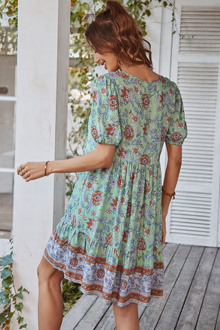Shop Tie Neck Short Sleeve Mini Dress Now On Klozey Store - Trendy U.S. Premium Women Apparel & Accessories And Be Up-To-Fashion!