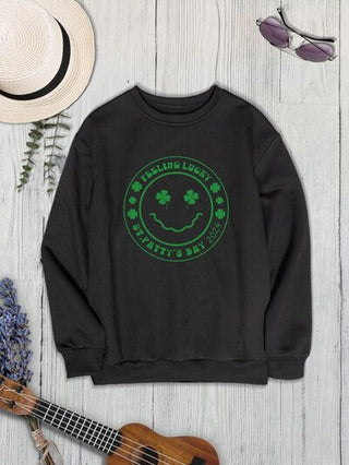 Shop FEELING LUCKY ST. PATRICK'S DAY 2024 Round Neck Sweatshirt Now On Klozey Store - Trendy U.S. Premium Women Apparel & Accessories And Be Up-To-Fashion!