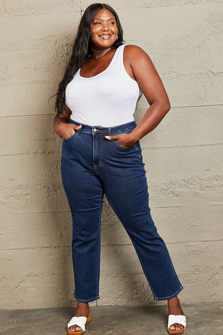 Shop Judy Blue Kailee Full Size Tummy Control High Waisted Straight Jeans Now On Klozey Store - Trendy U.S. Premium Women Apparel & Accessories And Be Up-To-Fashion!