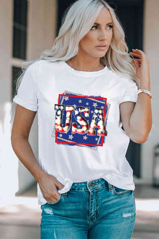 Shop USA Graphic Round Neck Tee Shirt Now On Klozey Store - U.S. Fashion And Be Up-To-Fashion!