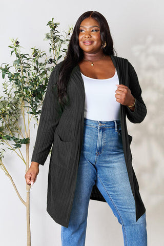 Shop Basic Bae Full Size Hooded Sweater Cardigan Now On Klozey Store - Trendy U.S. Premium Women Apparel & Accessories And Be Up-To-Fashion!