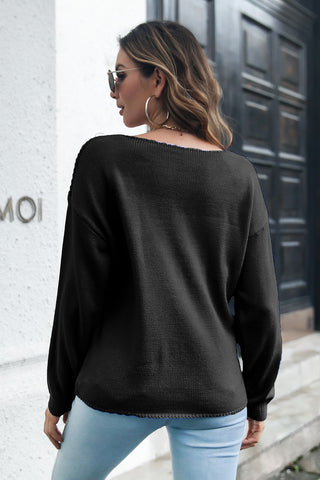 Shop Cable-Knit V-Neck Sweater Now On Klozey Store - Trendy U.S. Premium Women Apparel & Accessories And Be Up-To-Fashion!