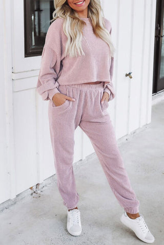 Shop Round Neck Lantern Sleeve Top and Pocketed Pants Set Now On Klozey Store - Trendy U.S. Premium Women Apparel & Accessories And Be Up-To-Fashion!