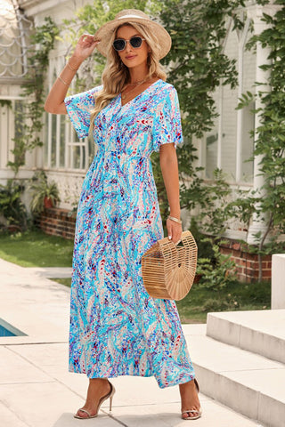 Shop Multicolored V-Neck Maxi Dress Now On Klozey Store - U.S. Fashion And Be Up-To-Fashion!