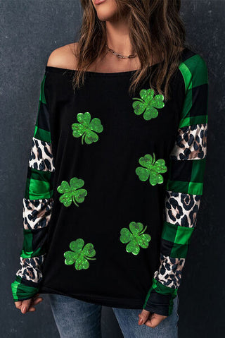 Shop Lucky Clover Plaid Long Sleeve T-Shirt Now On Klozey Store - Trendy U.S. Premium Women Apparel & Accessories And Be Up-To-Fashion!