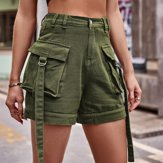 Shop High Waist Denim Cargo Shorts Now On Klozey Store - Trendy U.S. Premium Women Apparel & Accessories And Be Up-To-Fashion!