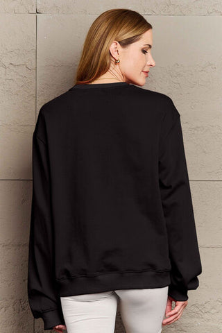 Shop Simply Love Full Size CIAO！Round Neck Sweatshirt Now On Klozey Store - Trendy U.S. Premium Women Apparel & Accessories And Be Up-To-Fashion!