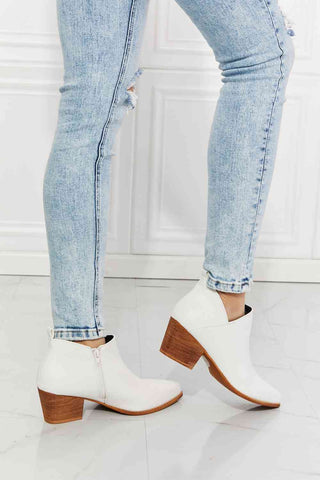 Shop MMShoes Trust Yourself Embroidered Crossover Cowboy Bootie in White Now On Klozey Store - Trendy U.S. Premium Women Apparel & Accessories And Be Up-To-Fashion!