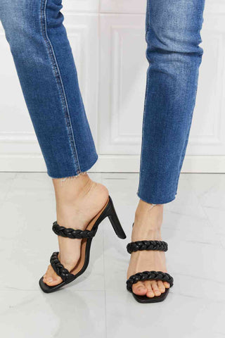 Shop MMShoes In Love Double Braided Block Heel Sandal in Black Now On Klozey Store - Trendy U.S. Premium Women Apparel & Accessories And Be Up-To-Fashion!
