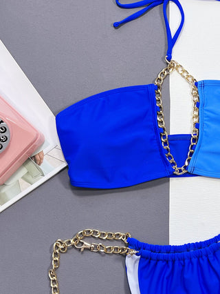 Shop Chain Detail Halter Neck Bikini Set Now On Klozey Store - Trendy U.S. Premium Women Apparel & Accessories And Be Up-To-Fashion!