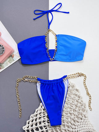 Shop Chain Detail Halter Neck Bikini Set Now On Klozey Store - Trendy U.S. Premium Women Apparel & Accessories And Be Up-To-Fashion!