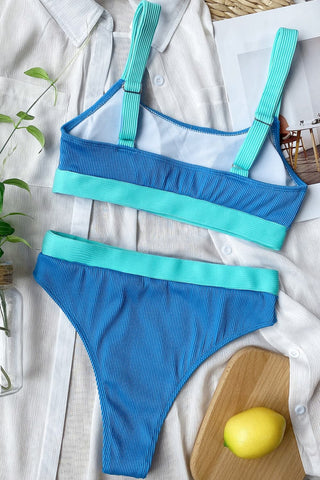 Shop Color Block Scoop Neck Bikini Set Now On Klozey Store - Trendy U.S. Premium Women Apparel & Accessories And Be Up-To-Fashion!