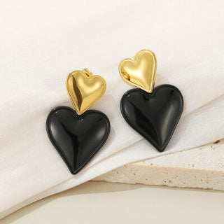 Shop Stainless Steel Double Heart Earrings Now On Klozey Store - Trendy U.S. Premium Women Apparel & Accessories And Be Up-To-Fashion!