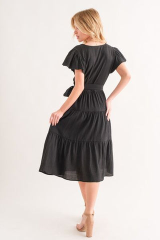 Shop And The Why Textured Tiered Midi Dress Now On Klozey Store - U.S. Fashion And Be Up-To-Fashion!