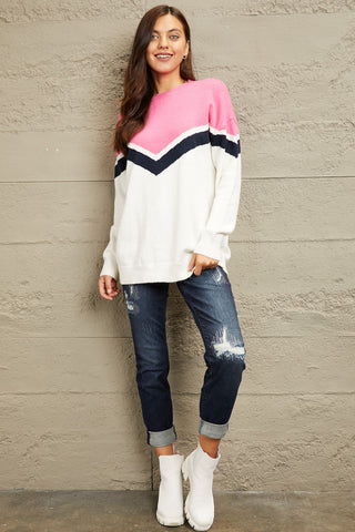 Shop e.Luna Chevron Pullover Sweater Now On Klozey Store - Trendy U.S. Premium Women Apparel & Accessories And Be Up-To-Fashion!