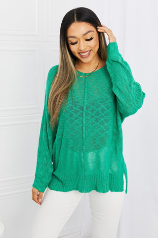 Shop Mittoshop Exposed Seam Slit Knit Top in Kelly Green Now On Klozey Store - U.S. Fashion And Be Up-To-Fashion!