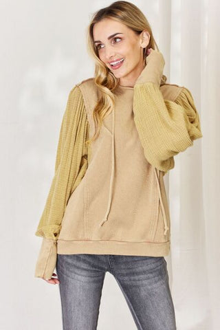 Shop HEYSON Full Size Mineral Wash Cotton Gauze Terry Hoodie Now On Klozey Store - Trendy U.S. Premium Women Apparel & Accessories And Be Up-To-Fashion!