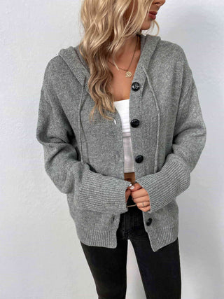 Shop Button-Down Long Sleeve Hooded Sweater Now On Klozey Store - U.S. Fashion And Be Up-To-Fashion!