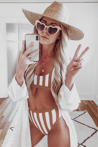 Shop Striped Tank High Waist Bikini Now On Klozey Store - U.S. Fashion And Be Up-To-Fashion!
