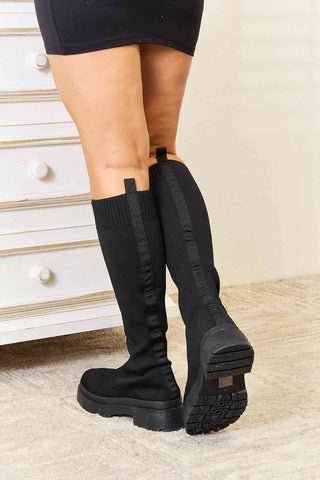 Shop WILD DIVA Footwear Knee High Platform Sock Boots Now On Klozey Store - Trendy U.S. Premium Women Apparel & Accessories And Be Up-To-Fashion!
