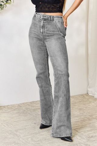 Shop Kancan High Waist Slim Flare Jeans Now On Klozey Store - Trendy U.S. Premium Women Apparel & Accessories And Be Up-To-Fashion!