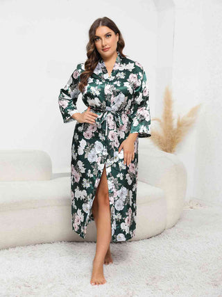 Shop Plus Size Tie Waist Robe Now On Klozey Store - Trendy U.S. Premium Women Apparel & Accessories And Be Up-To-Fashion!