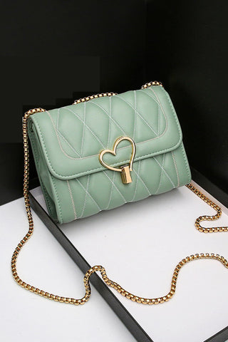 Shop Heart Buckle PU Leather Crossbody Bag Now On Klozey Store - U.S. Fashion And Be Up-To-Fashion!