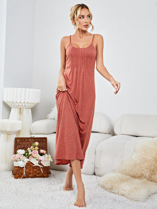 Shop Scoop Neck Spaghetti Strap Night Dress Now On Klozey Store - Trendy U.S. Premium Women Apparel & Accessories And Be Up-To-Fashion!