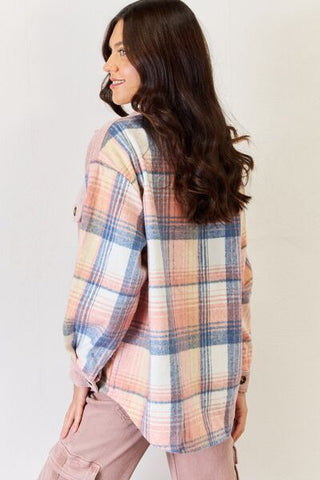 Shop J.NNA Plaid Colorblock Button Down Jacket Now On Klozey Store - Trendy U.S. Premium Women Apparel & Accessories And Be Up-To-Fashion!