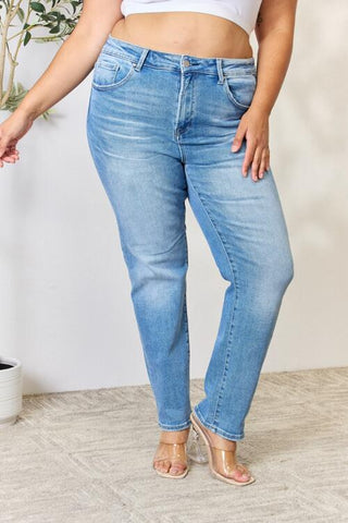 Shop RISEN Full Size Mid Rise Skinny Jeans Now On Klozey Store - Trendy U.S. Premium Women Apparel & Accessories And Be Up-To-Fashion!