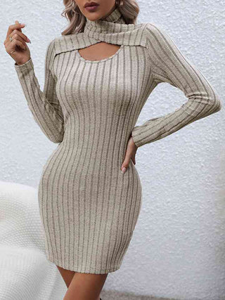 Shop Long Sleeve Ribbed Sweater Dress Now On Klozey Store - U.S. Fashion And Be Up-To-Fashion!