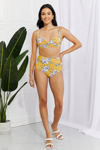 Shop Marina West Swim Take A Dip Twist High-Rise Bikini in Mustard Now On Klozey Store - Trendy U.S. Premium Women Apparel & Accessories And Be Up-To-Fashion!