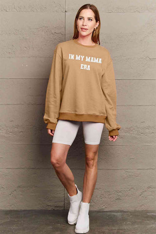Shop Simply Love Full Size IN MY MAMA EAR Graphic Sweatshirt Now On Klozey Store - Trendy U.S. Premium Women Apparel & Accessories And Be Up-To-Fashion!