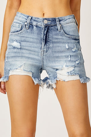 Shop RISEN High Waist Distressed Denim Shorts Now On Klozey Store - Trendy U.S. Premium Women Apparel & Accessories And Be Up-To-Fashion!