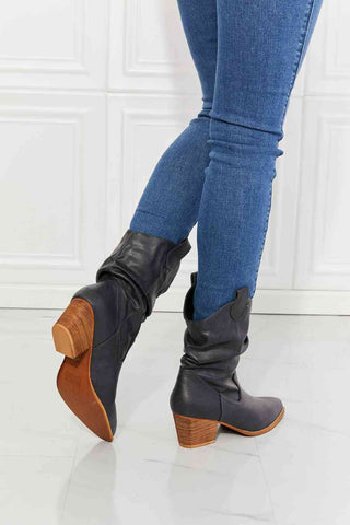 Shop MMShoes Better in Texas Scrunch Cowboy Boots in Navy Now On Klozey Store - Trendy U.S. Premium Women Apparel & Accessories And Be Up-To-Fashion!