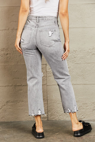 Shop BAYEAS High Waisted Cropped Mom Jeans Now On Klozey Store - Trendy U.S. Premium Women Apparel & Accessories And Be Up-To-Fashion!