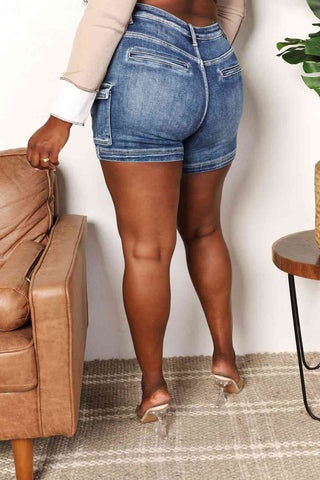 Shop RISEN Full Size High Rise Side Cargo Pocket Shorts Now On Klozey Store - Trendy U.S. Premium Women Apparel & Accessories And Be Up-To-Fashion!