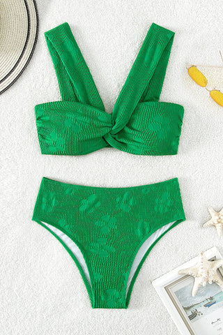 Shop Textured Twisted Detail Bikini Set Now On Klozey Store - Trendy U.S. Premium Women Apparel & Accessories And Be Up-To-Fashion!
