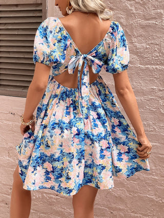 Shop Floral Square Neck Puff Sleeve Dress Now On Klozey Store - Trendy U.S. Premium Women Apparel & Accessories And Be Up-To-Fashion!
