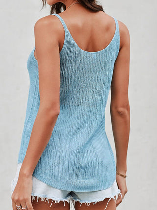 Shop Waffle-Knit Round Neck Cami Now On Klozey Store - Trendy U.S. Premium Women Apparel & Accessories And Be Up-To-Fashion!