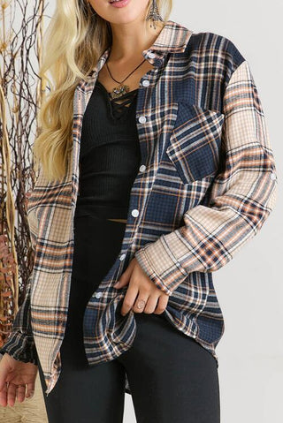 Shop Plaid Collared Neck Button Down Shirt Now On Klozey Store - Trendy U.S. Premium Women Apparel & Accessories And Be Up-To-Fashion!