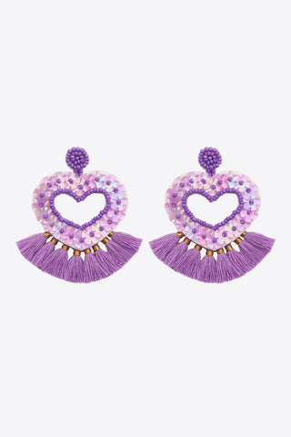 Shop 2-Pair Boho Style Heart Tassel Dangle Earrings Now On Klozey Store - Trendy U.S. Premium Women Apparel & Accessories And Be Up-To-Fashion!