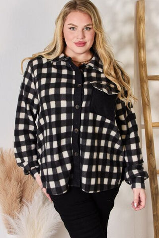Shop Hailey & Co Full Size Plaid Button Up Jacket Now On Klozey Store - Trendy U.S. Premium Women Apparel & Accessories And Be Up-To-Fashion!