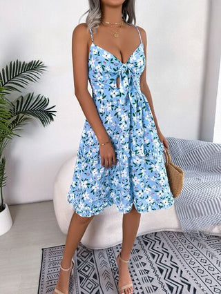 Shop Printed Plunge Cap Sleeve Cami Dress Now On Klozey Store - Trendy U.S. Premium Women Apparel & Accessories And Be Up-To-Fashion!