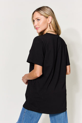 Shop Simply Love Full Size Letter Graphic Round Neck Short Sleeve T-Shirt Now On Klozey Store - Trendy U.S. Premium Women Apparel & Accessories And Be Up-To-Fashion!