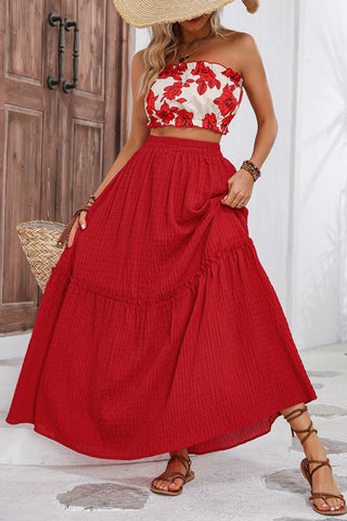 Shop Floral Tube Top and Maxi Skirt Set Now On Klozey Store - U.S. Fashion And Be Up-To-Fashion!