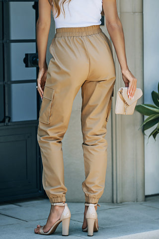 Shop Elastic Waist Ankle-Length Cargo Joggers Now On Klozey Store - U.S. Fashion And Be Up-To-Fashion!