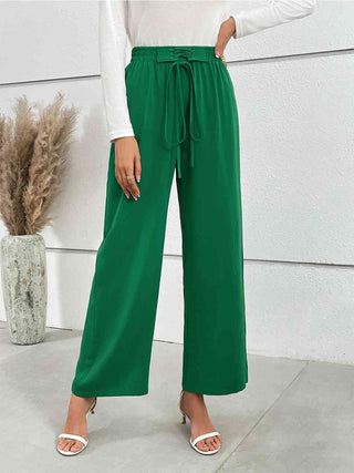 Shop Lace-Up Waist Straight Leg Pants Now On Klozey Store - Trendy U.S. Premium Women Apparel & Accessories And Be Up-To-Fashion!